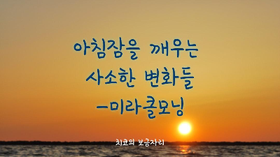  아침잠을 깨우는 사소한 변화들 - 미라클모닝