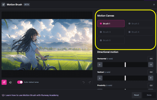 런웨이 모션 브러쉬