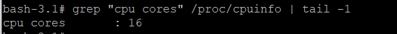 grep &quot;cpu cores&quot; /proc/cpuinfo &#124; tail -1