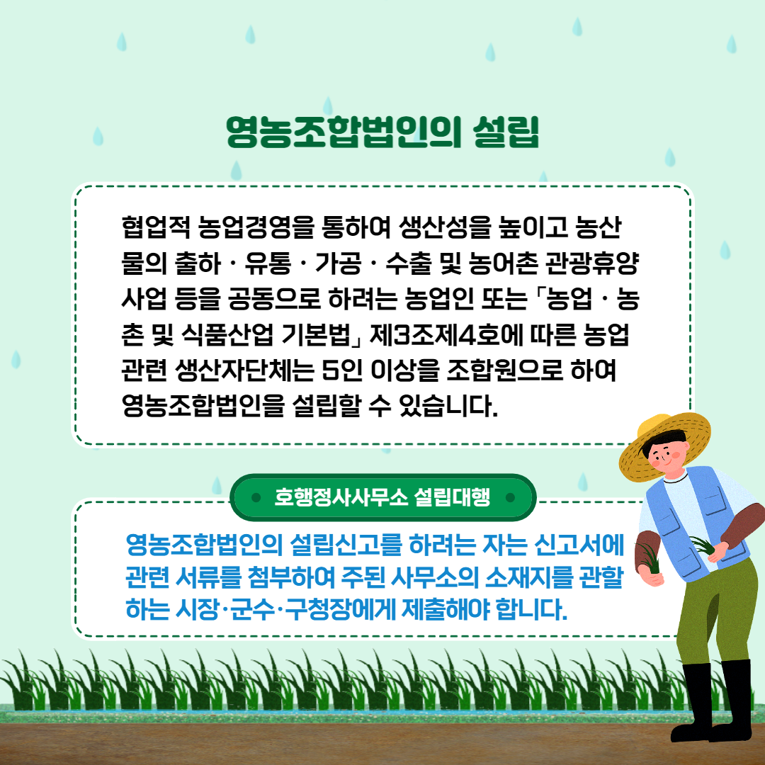  영농조합법인의 설립절차 및 신고