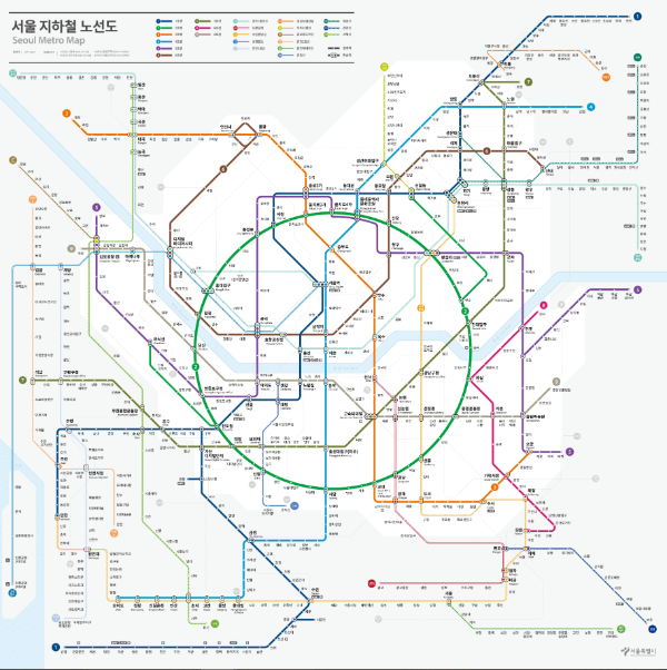 새로 발표된 서울 지하철 노선도