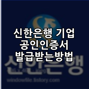  신한은행 기업인터넷뱅킹 공인인증서 발급 받는방법