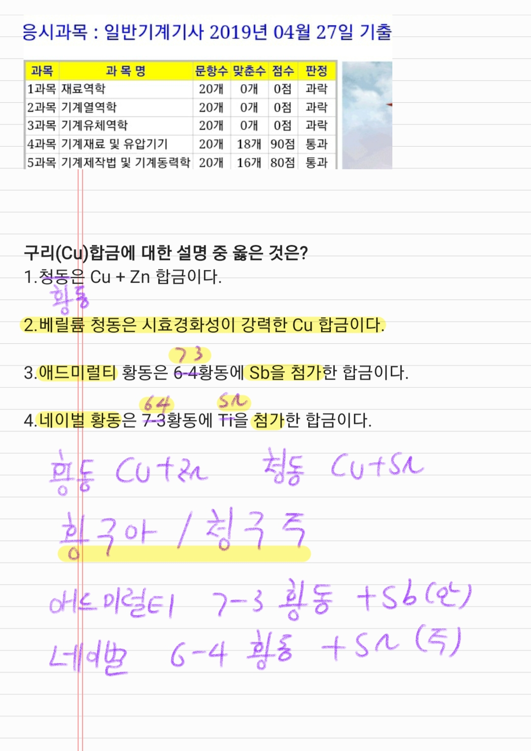  일반기계기사 2019년 2회차 필기 요약본