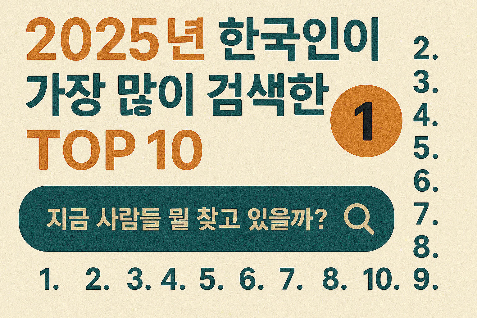 2025년 한국인이 가장 많이 검색한 키워드 TOP 10 – 지금 사람들 뭘 찾고 있을까?