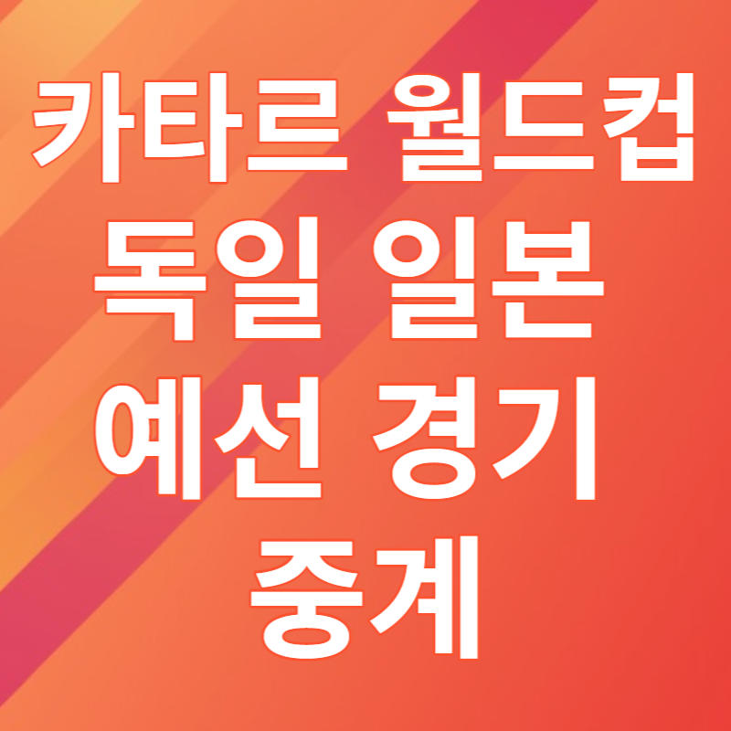 카타르 월드컵 독일 일본 예선 경기 중계