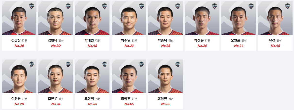 김천 상무 수비진