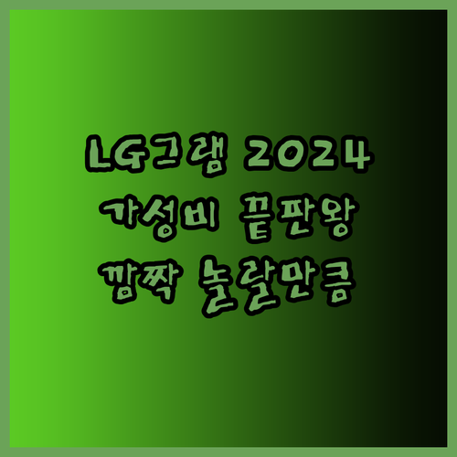 LG 그램 2024 최신 모델 비교분