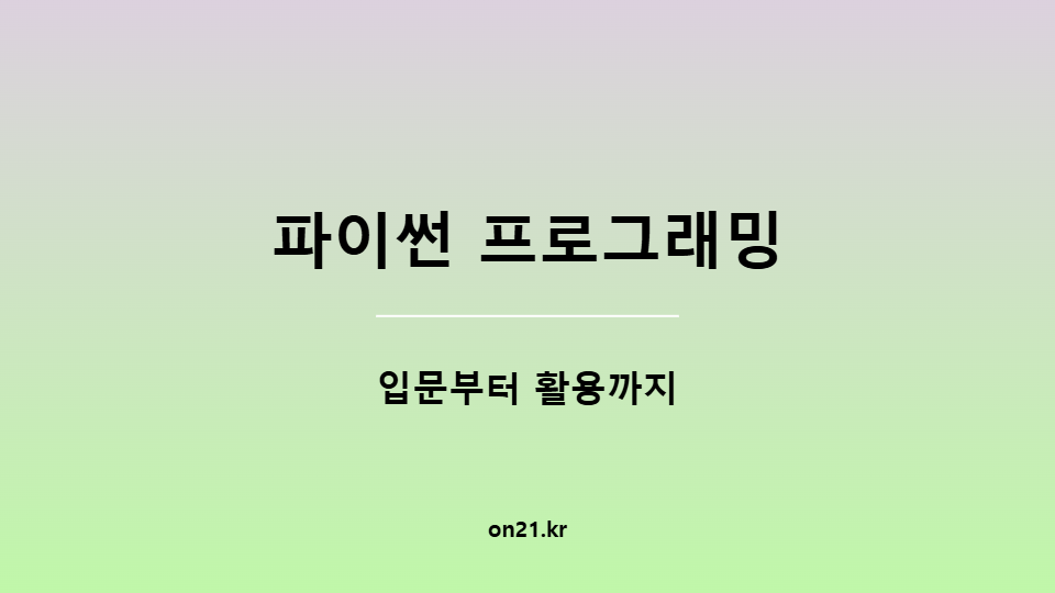 파이썬 프로그래밍