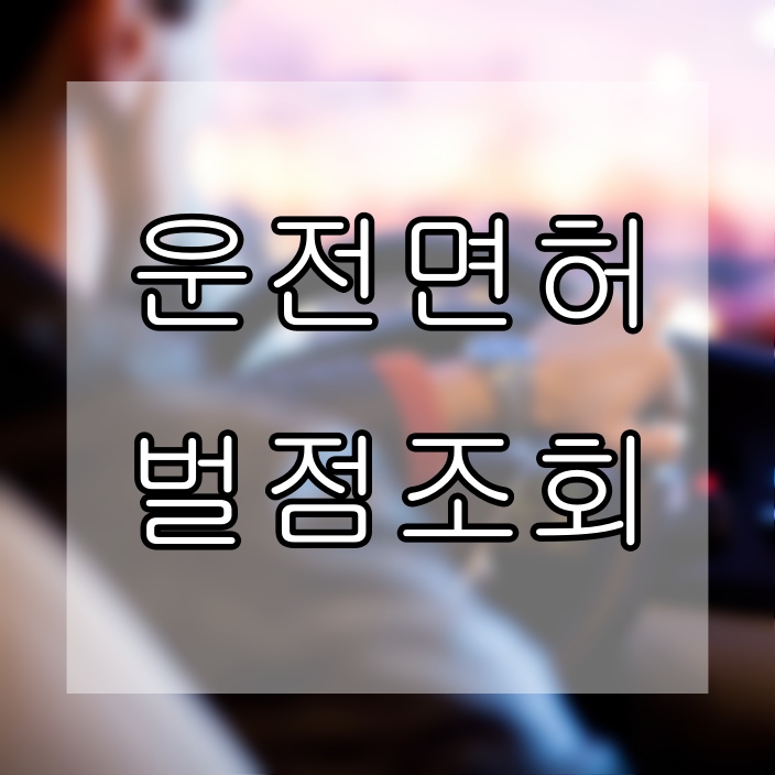  운전면허 벌점조회 10초만에 확인하는 방법