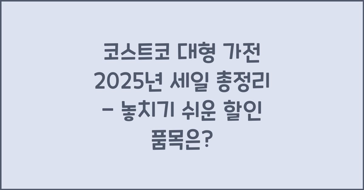 코스트코 대형 가전