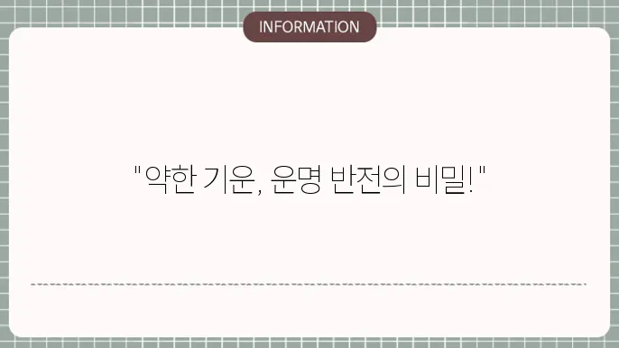 기운을 보완하기 위한 생활 습관