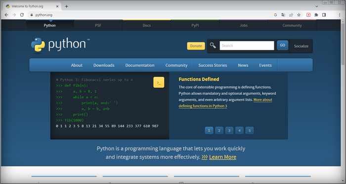 파이썬-홈페이지