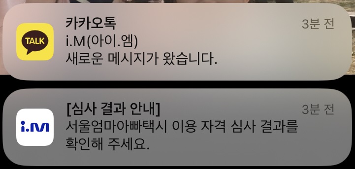 엄마아빠택시 이용 자격 심사 결과