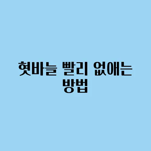 혓바늘 빨리 없애는 방법