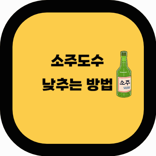 소주도수 낮추는 방법! 집에서 쉽게 따라하기