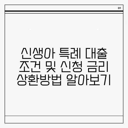 신생아 특례 대출 조건 및 신청 금리 상환방법 알아보기