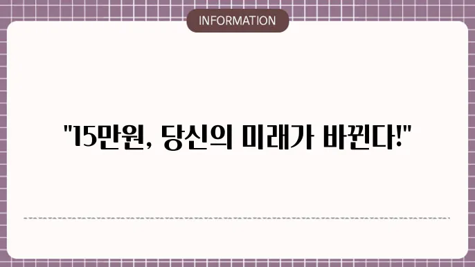 정부 지원금 15만원