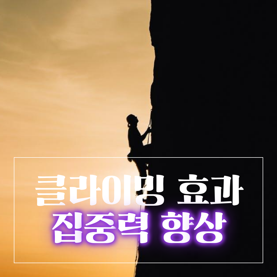  클라이밍 효과 - 집중력 향상