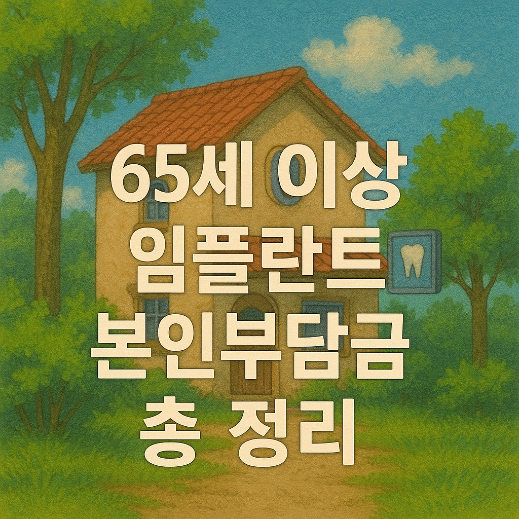 65세이상 임플란트 정부지원받는방법 및 갯수, 본인부담금 총 정리