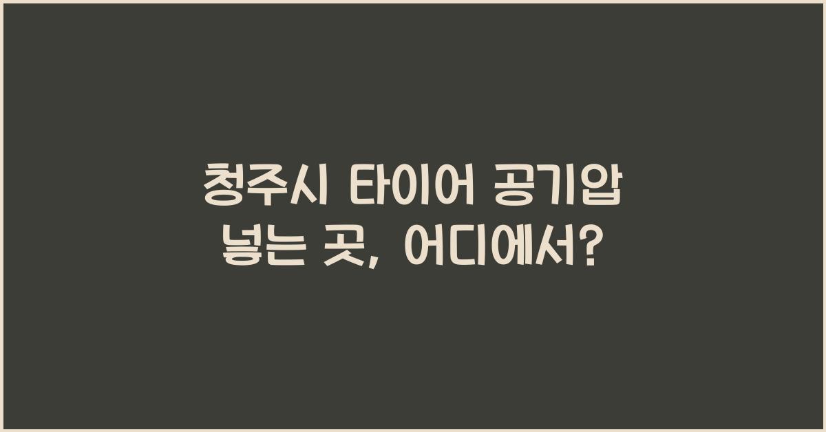 청주시 타이어 공기압 넣는 곳 