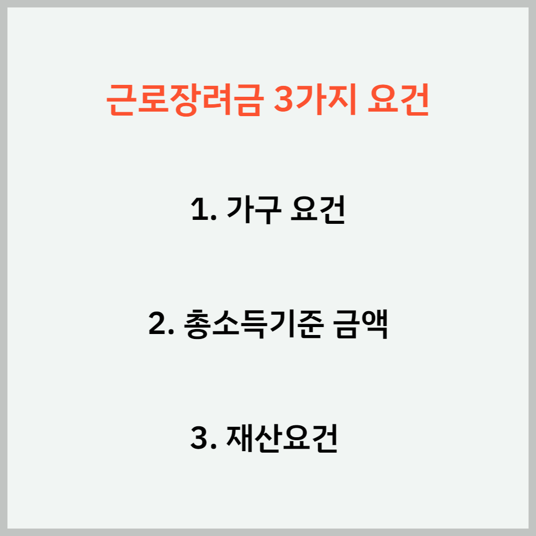근로장려금 확인사항
