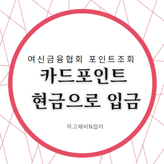  잠자던 카드포인트 일괄 현금으로 입금받는 방법