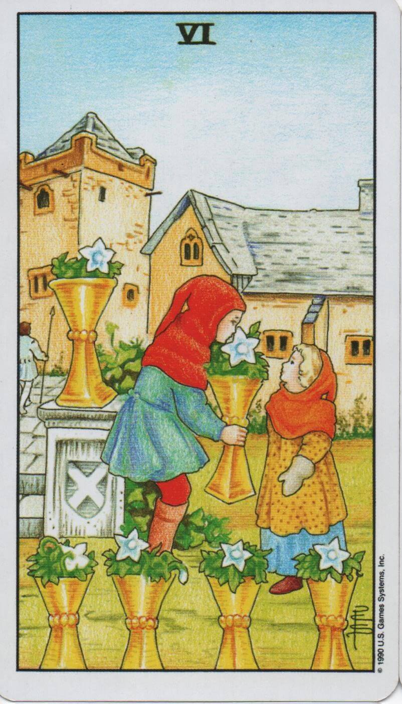  [타로 마이너카드]Six of Cups 컵 6 카드 정방향/ 역방향 뜻, 의미, 상징