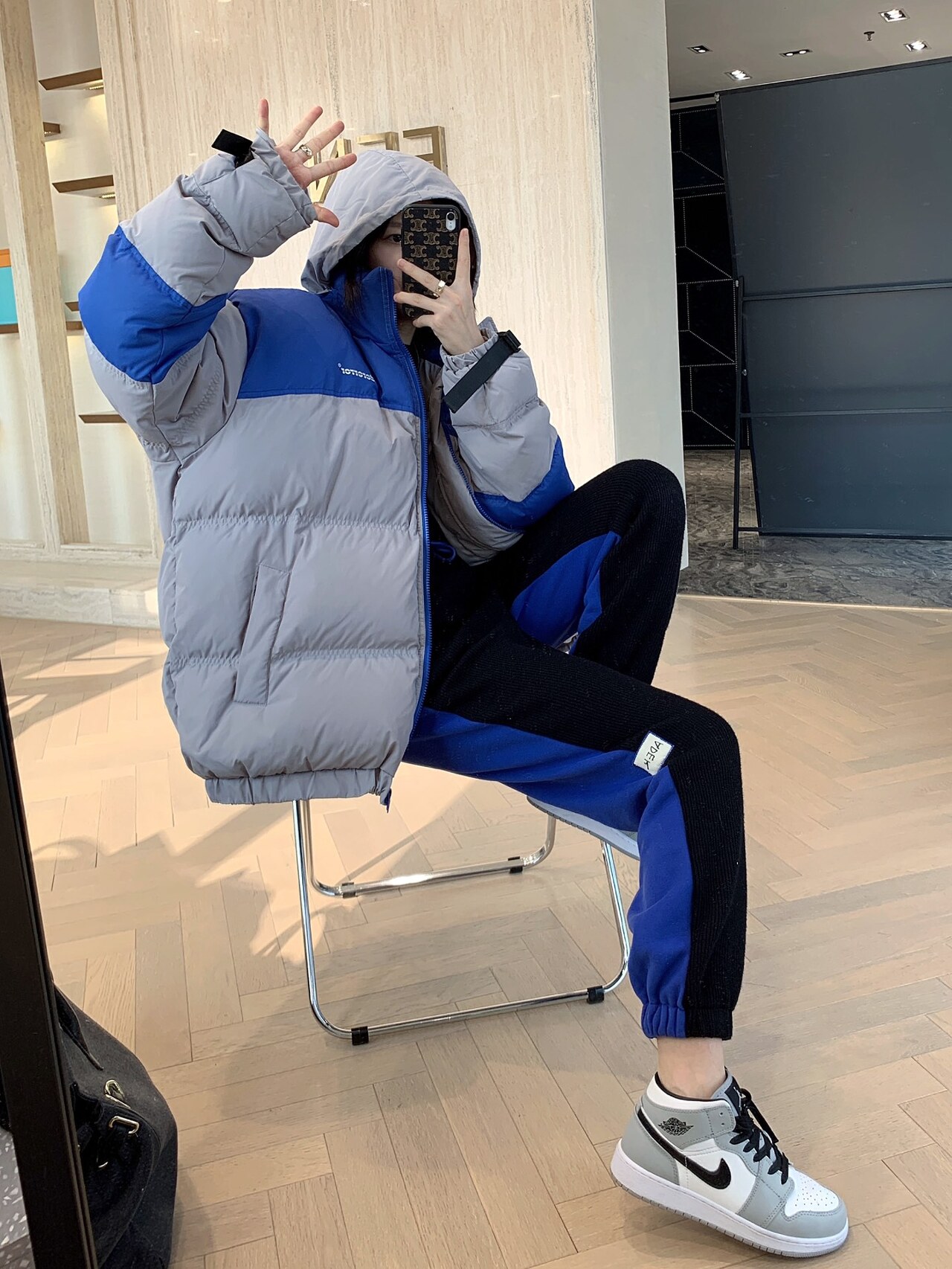  [ADER ERROR] 아더에러 블루 그레이 다운 패딩 자켓