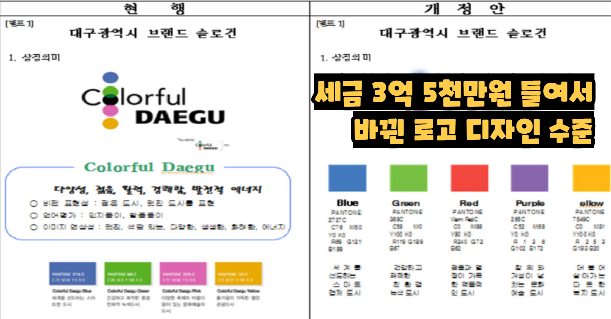  대구가 세금 3억 5천만 원 들여서 바꾼 로고 디자인