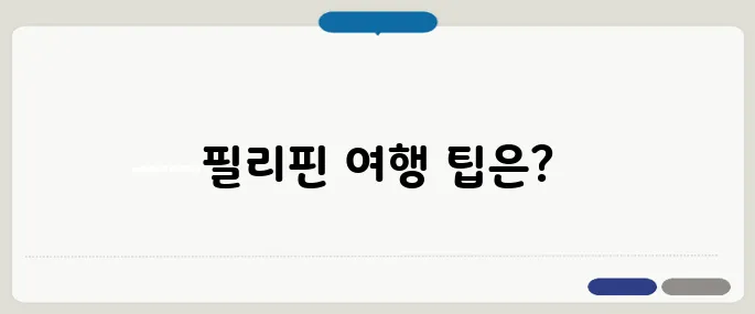 필리핀 이트래블 작성 가이드