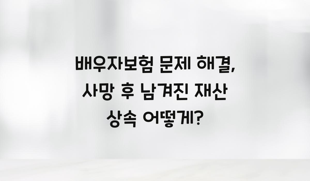 배우자보험 문제 해결