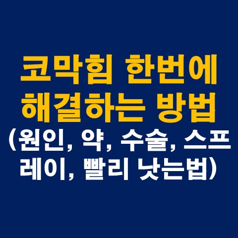  코막힘 한번에 해결하는 방법(원인, 약, 수술, 스프레이, 빨리 낫는법)