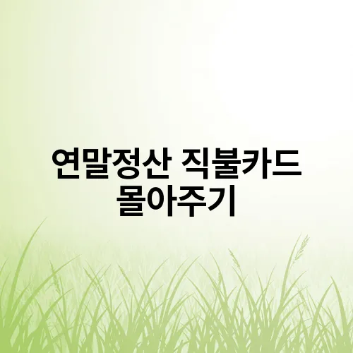 연말정산 직불카드 몰아주기