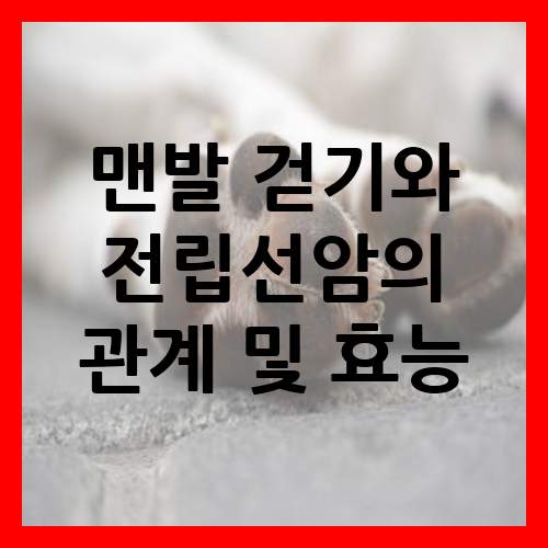  맨발 걷기와 전립선암의 관계, 및 효과에 대해 알아보자