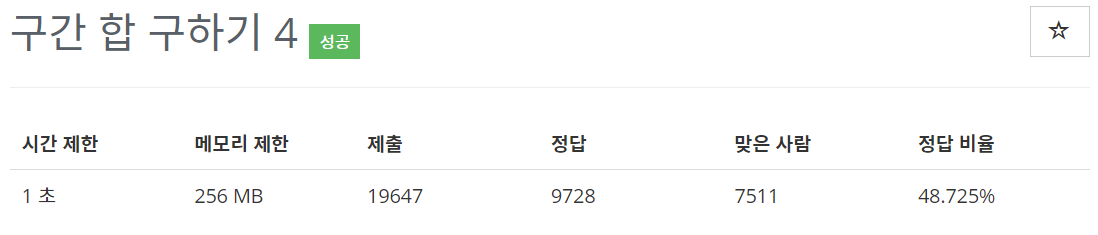  [백준(BOJ)] 11659번 : 구간 합 구하기 4 - C++[CPP]
