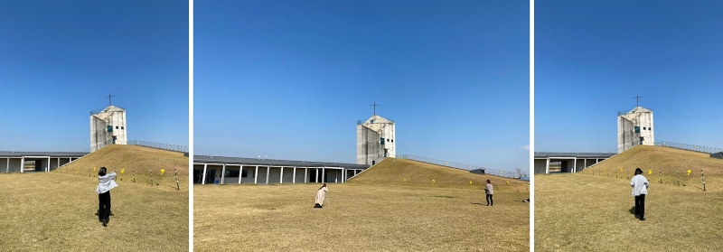 잔디밭이 넓게 펼쳐진 신리성지