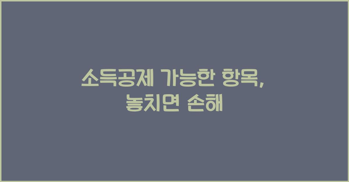 소득공제 가능한 항목