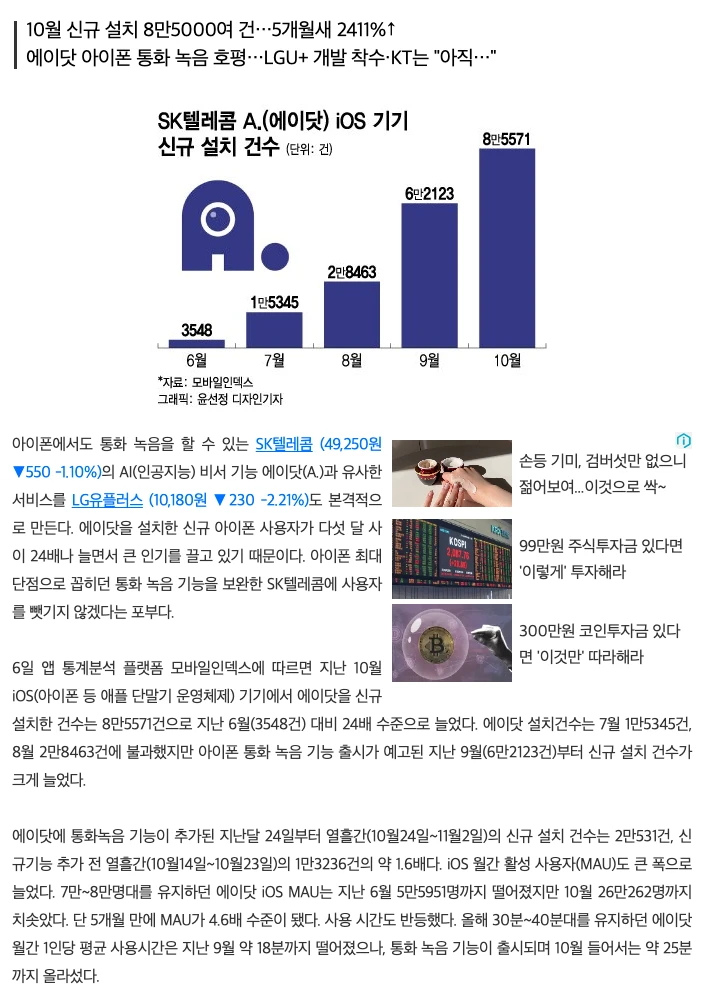 KT와 LG U+ 관련 기사 머니투데이