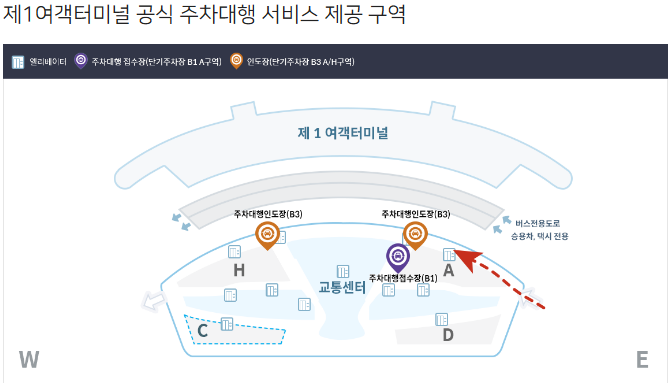 제-1-여객터미널-주차대행-제공-구역