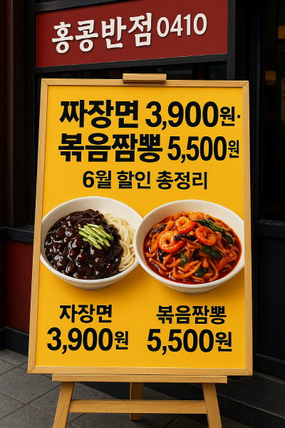 홍콩반점 6월 할인 총정리 짜장면 3&amp;#44;900원 복음짬뽕 5&amp;#44;500원 썸네일 이미지