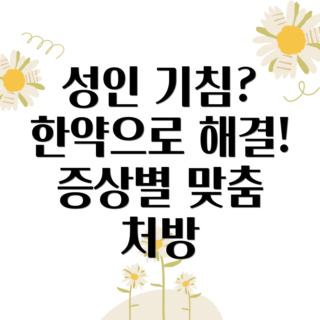 성인 기침 한약