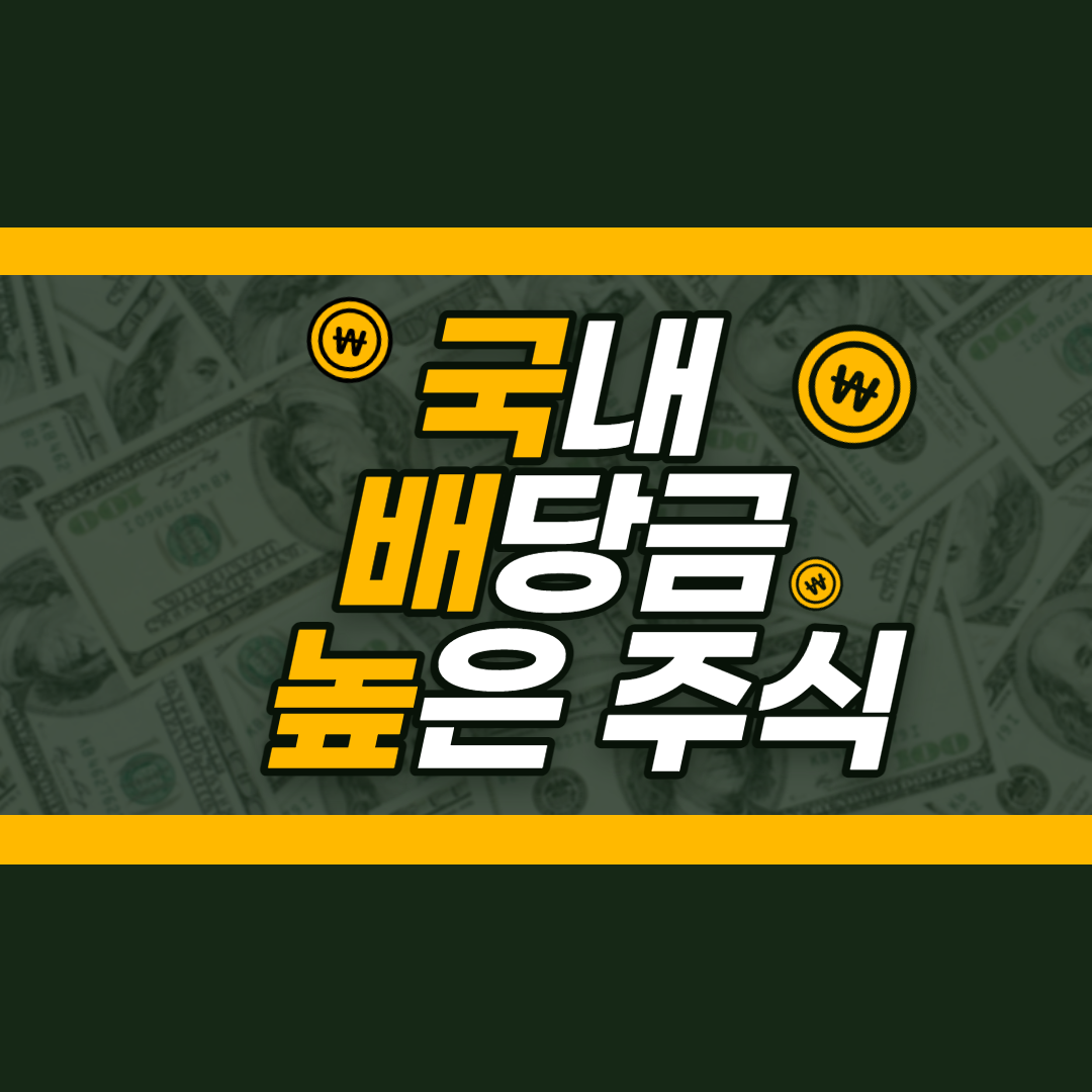  국내 배당금 높은 주식 정리