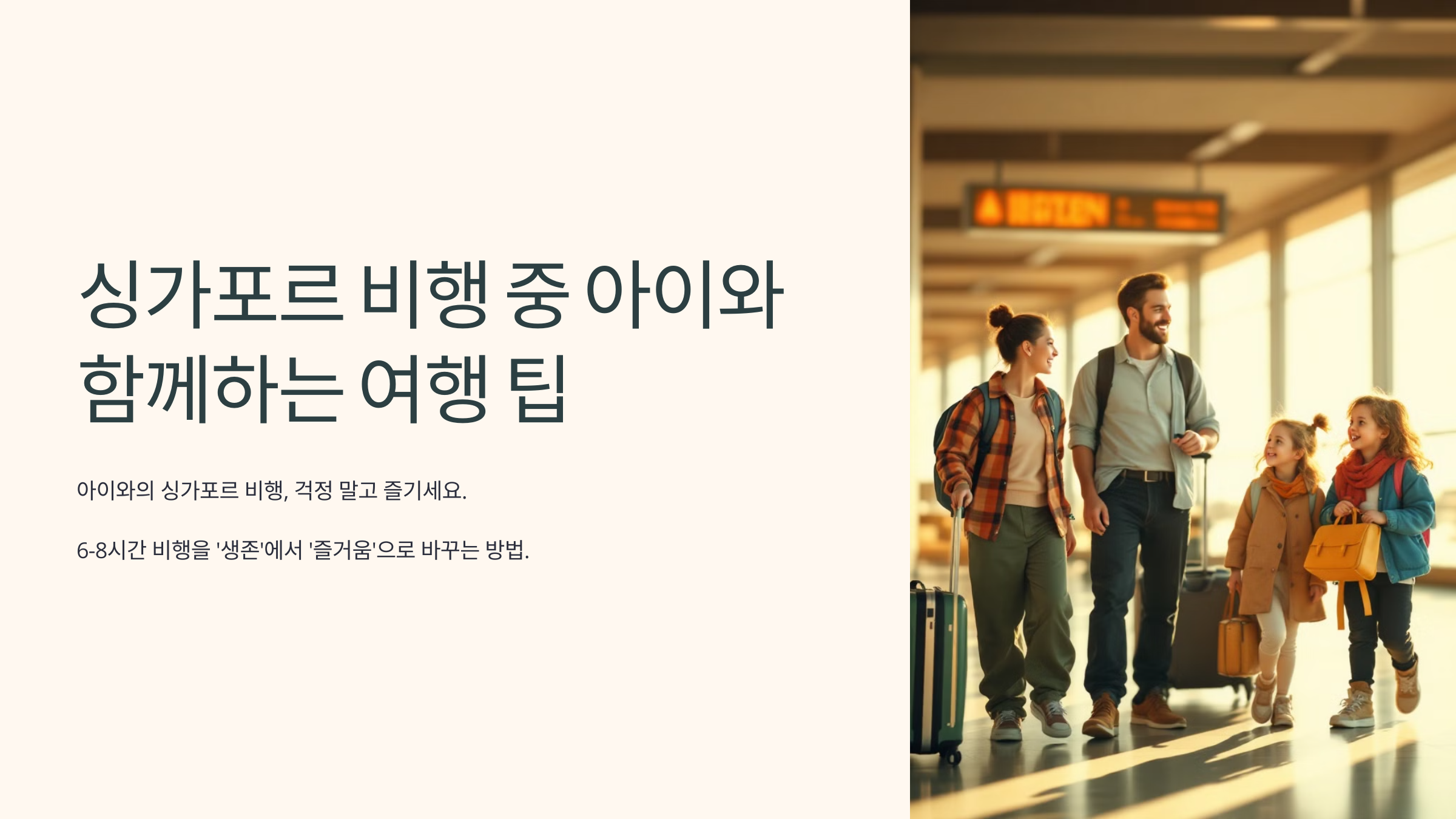 ✈️ 싱가포르 비행 중 아이와 함께하는 여행 팁: 부모를 위한 생존 가이드