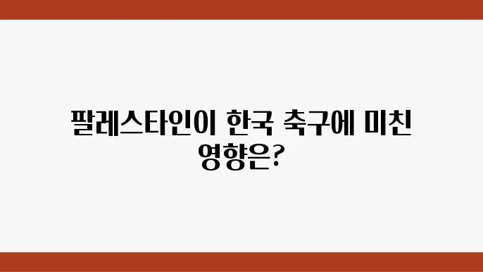 팔레스타인과 한국 축구의 경쟁