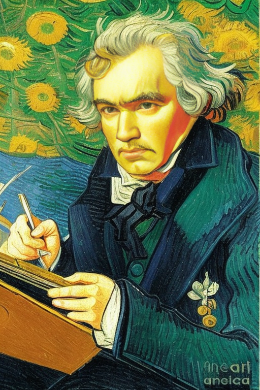 drawing of Beethoven, by Vincent van Gogh