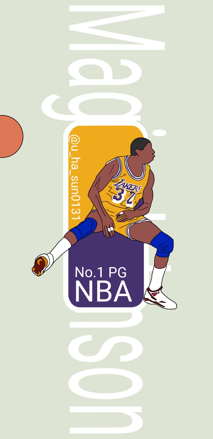  NBA 농구선수 배경화면(매직 존슨, 카림 압둘 자바)
