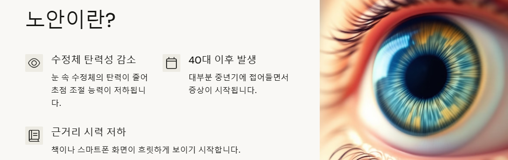 노안 원인, 증상, 예방(음식,운동) 및 관리법