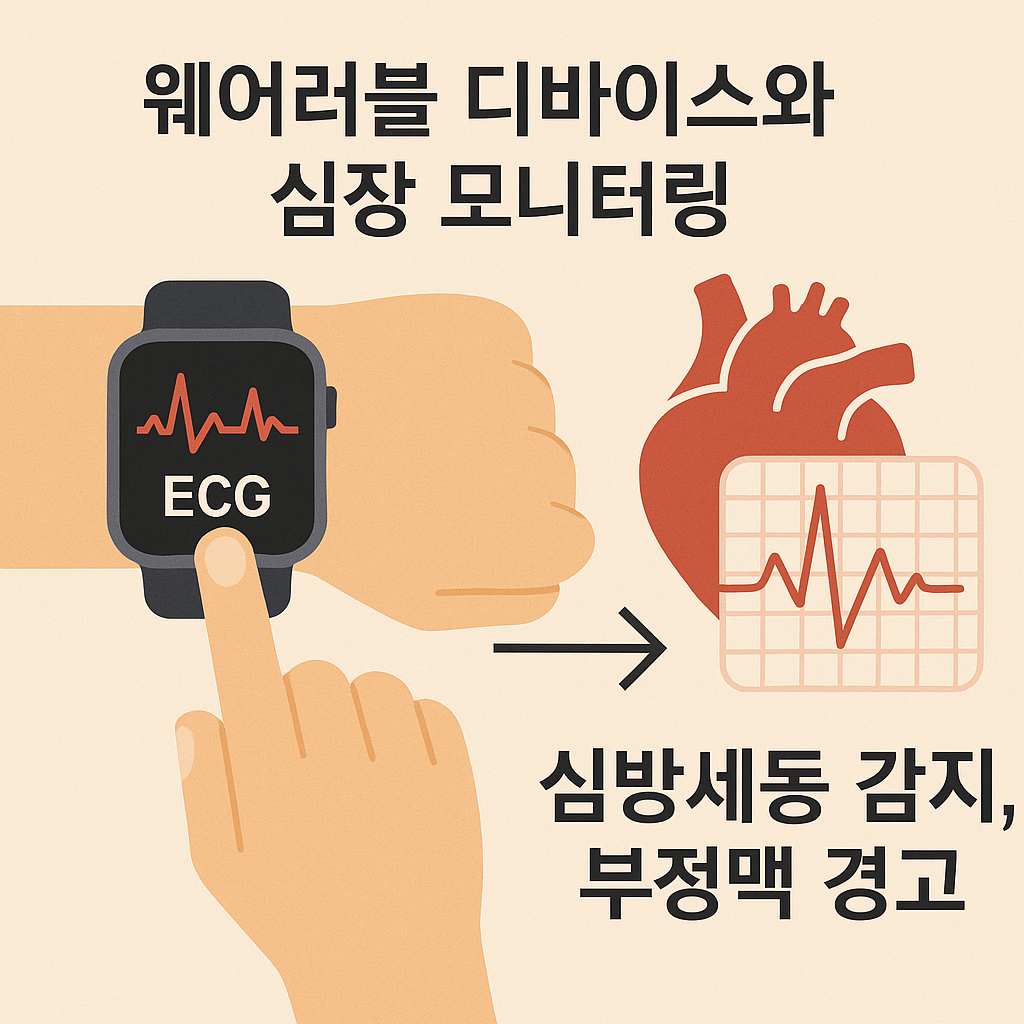 웨어러블 디바이스와 심장 모니터링 스마트워치와 심전도