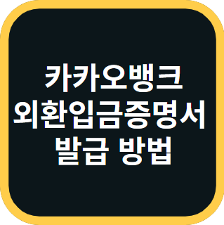 카카오뱅크 외화입금증명서