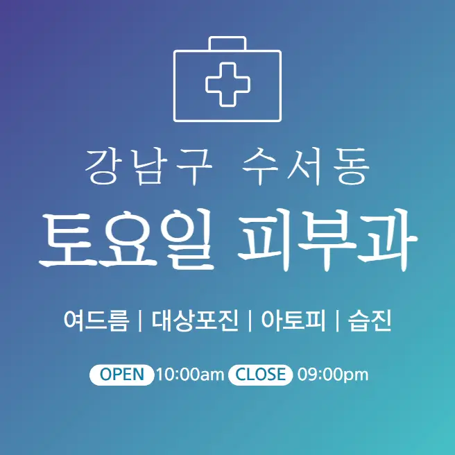 강남구-수서동-토요일-피부과-진료-병원